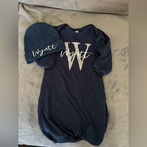 Navy Blue Kids Pajamas with Hat